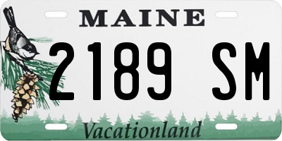 ME license plate 2189SM