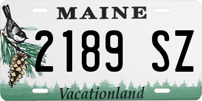 ME license plate 2189SZ