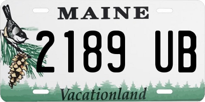 ME license plate 2189UB