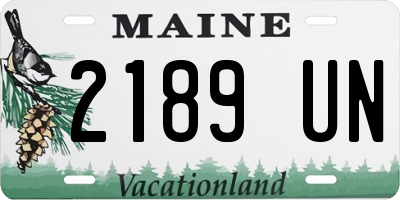 ME license plate 2189UN
