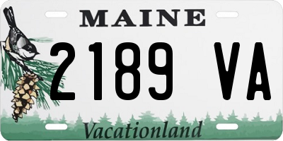 ME license plate 2189VA