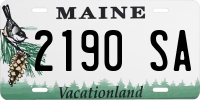 ME license plate 2190SA