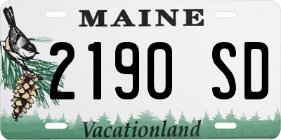ME license plate 2190SD