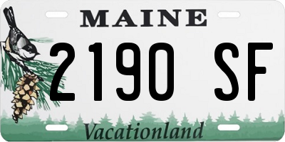 ME license plate 2190SF