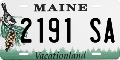 ME license plate 2191SA