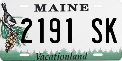 ME license plate 2191SK