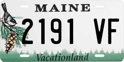 ME license plate 2191VF
