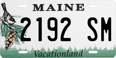 ME license plate 2192SM