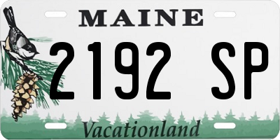 ME license plate 2192SP