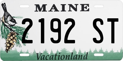 ME license plate 2192ST