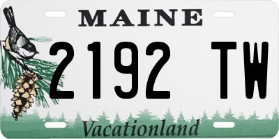 ME license plate 2192TW