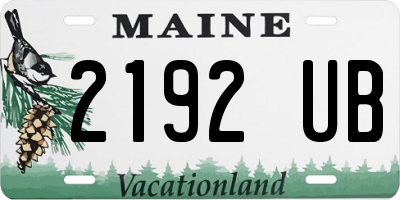 ME license plate 2192UB
