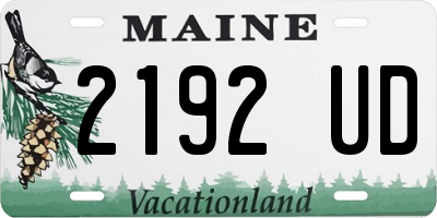 ME license plate 2192UD