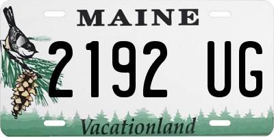 ME license plate 2192UG