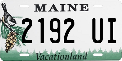 ME license plate 2192UI