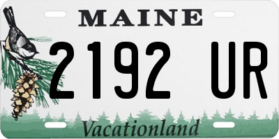 ME license plate 2192UR
