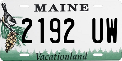 ME license plate 2192UW