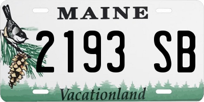 ME license plate 2193SB