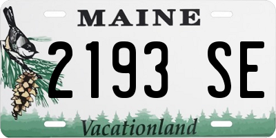 ME license plate 2193SE