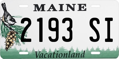 ME license plate 2193SI