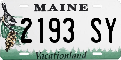 ME license plate 2193SY
