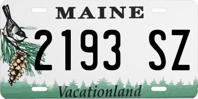 ME license plate 2193SZ