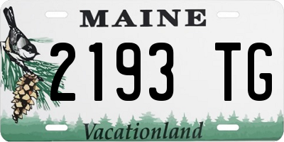 ME license plate 2193TG