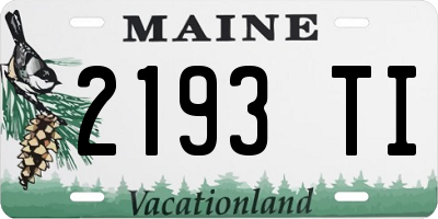 ME license plate 2193TI