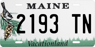 ME license plate 2193TN