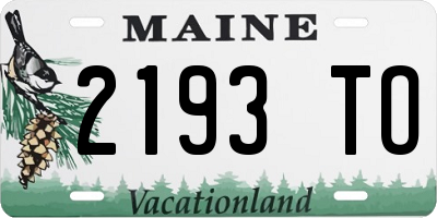 ME license plate 2193TO