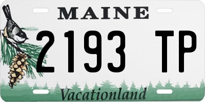 ME license plate 2193TP