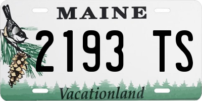 ME license plate 2193TS