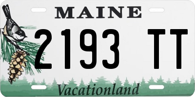 ME license plate 2193TT