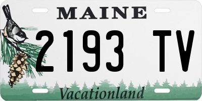 ME license plate 2193TV