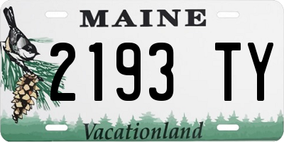 ME license plate 2193TY