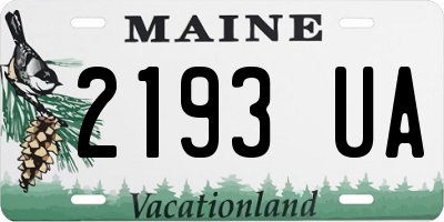 ME license plate 2193UA