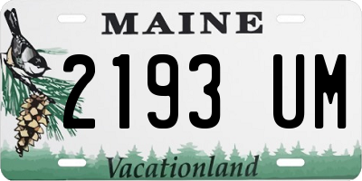 ME license plate 2193UM