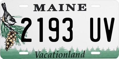 ME license plate 2193UV