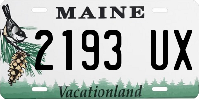 ME license plate 2193UX