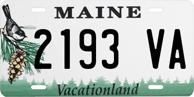 ME license plate 2193VA