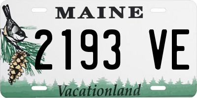 ME license plate 2193VE