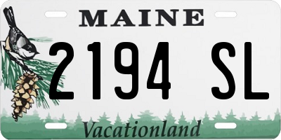 ME license plate 2194SL