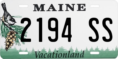 ME license plate 2194SS