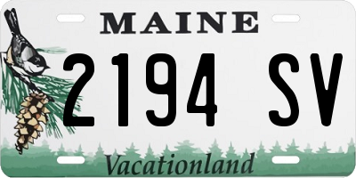 ME license plate 2194SV