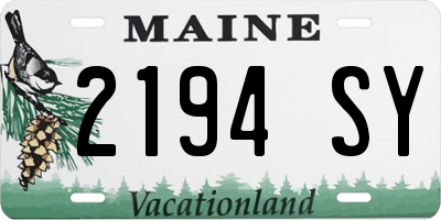 ME license plate 2194SY
