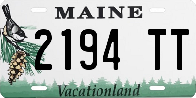 ME license plate 2194TT