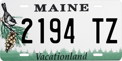 ME license plate 2194TZ