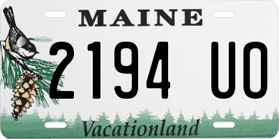 ME license plate 2194UO