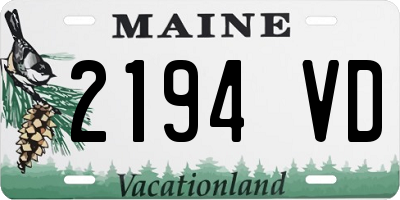 ME license plate 2194VD