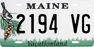 ME license plate 2194VG